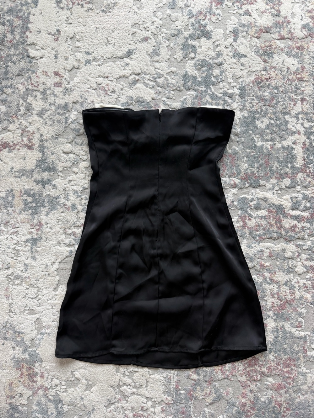 Princess Polly Black Strapless Dress with Cream Bow Collar - Picture 4 of 4
